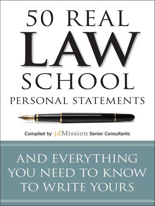 Cover image for 50 Real Law School Personal Statements